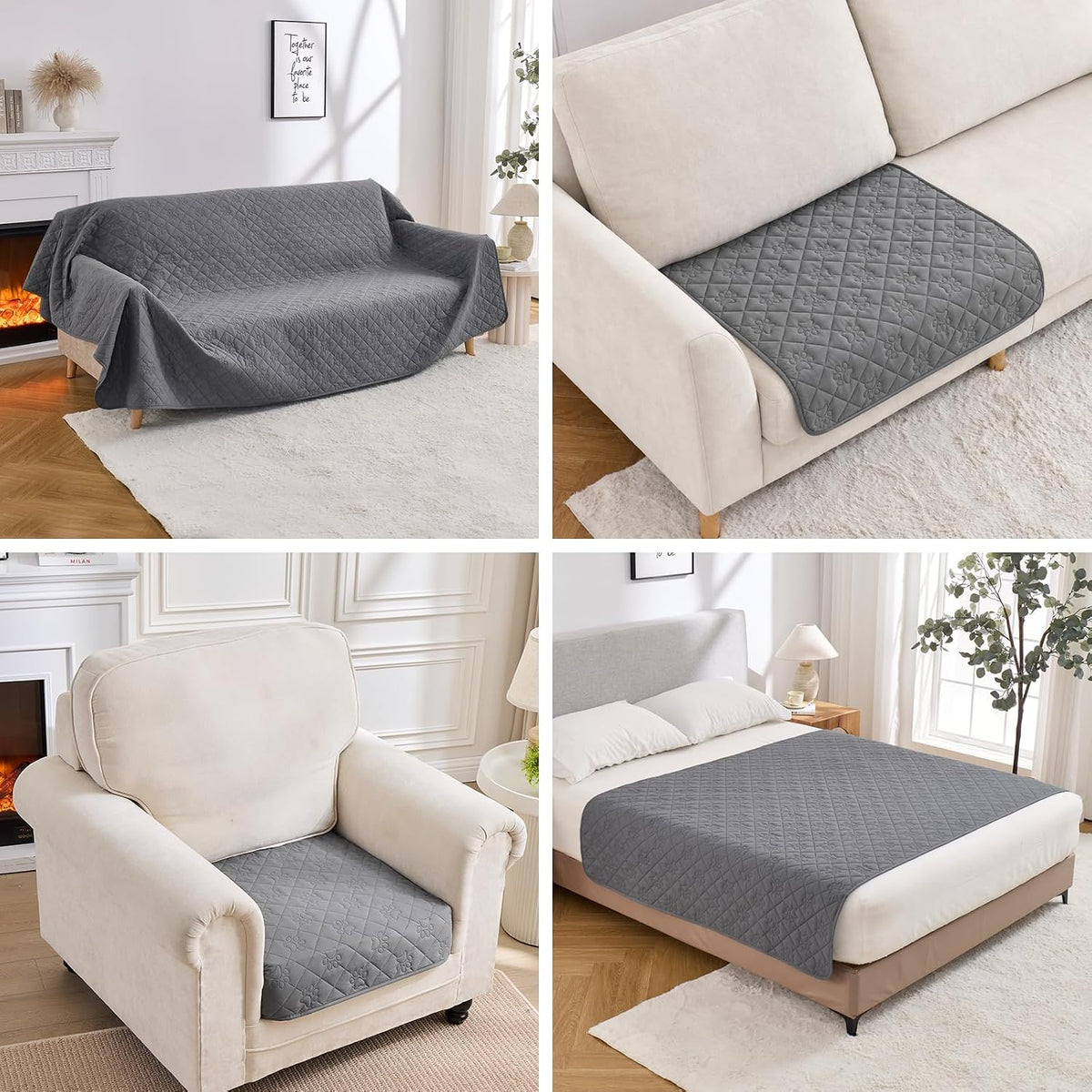 PAWFINITY Waterproof Dog Blanket for Couch - Grey / 35x96 Inch (Pack of 1) - image 2