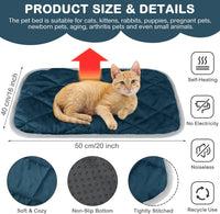 2 Pack Self Warming Cat Bed Thermal Pet Mat - 16 x 20 inches / Blue - image 2
