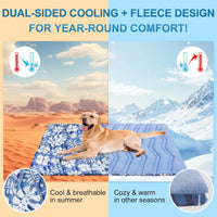 BEAUTYZOO Cooling Mat for Large Dogs, Self-Cooling - Hawaii Blue / 48.0"L x 28.0"W x 1.0"Th(L) - image 2
