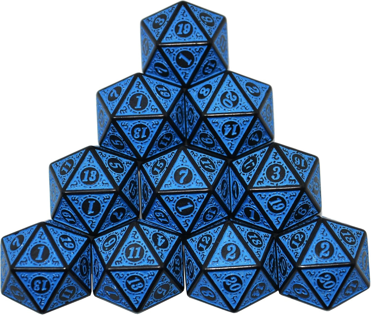 SmartDealsPro 10-Pack 20 Sided Dice D20 Polyhedral Dice for DND RPG - Retro Blue - image 4