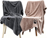Dogvingpk Dog Towels for Drying Dogs 2 Pack - Black and Brown / XL-55" * 36"