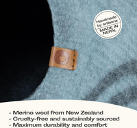 Cat Cave, New Zealand Wool Bed for Indoor Cats - Aquamarine / Medium - image 3