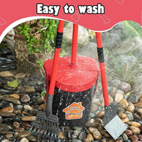 Pooper Scooper with Swivel Bin-Heavy-Duty Metal Rake & Spade, Portable Poop Scooper,Includes 100 Waste Bags, Easy to Clean, Perfect for Grass Dirt or Gravel,Ideal for Small Medium Large Dogs