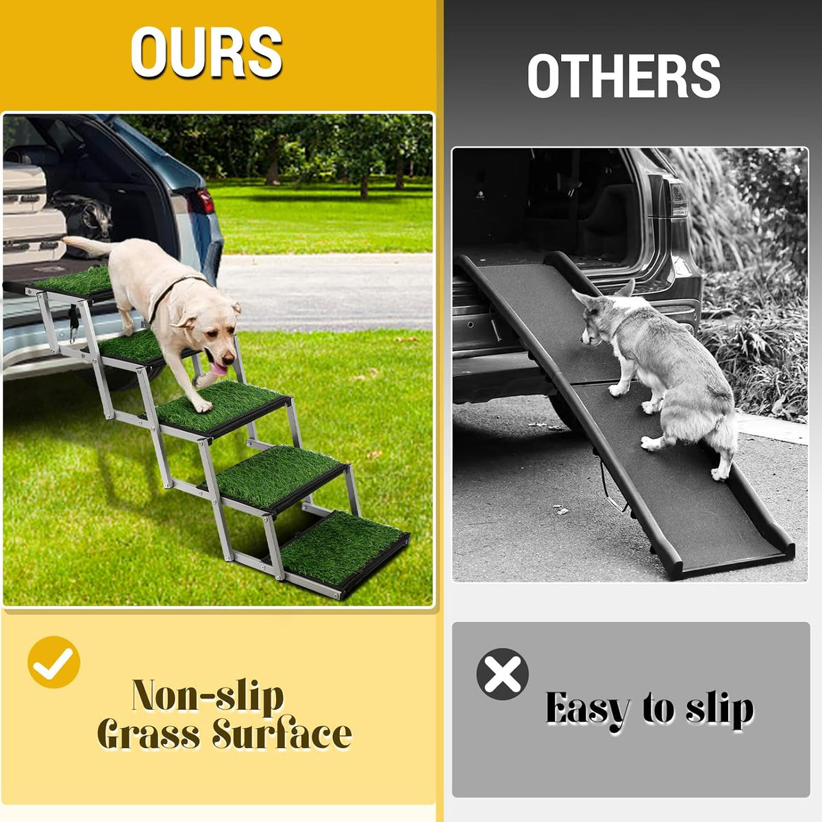 Foldable Dog Stairs for Car - Grass 5 Steps - image 4