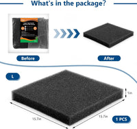 hygger Aquarium Sponge Filter Pad, Filter Media Foam Sponges - 15.7*15.7*1 inch/1pcs - image 2
