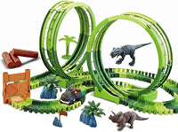 Dinosaur Race Track Toys for Boys 3-5 - Double Loop Dinosaur Race Track Set
