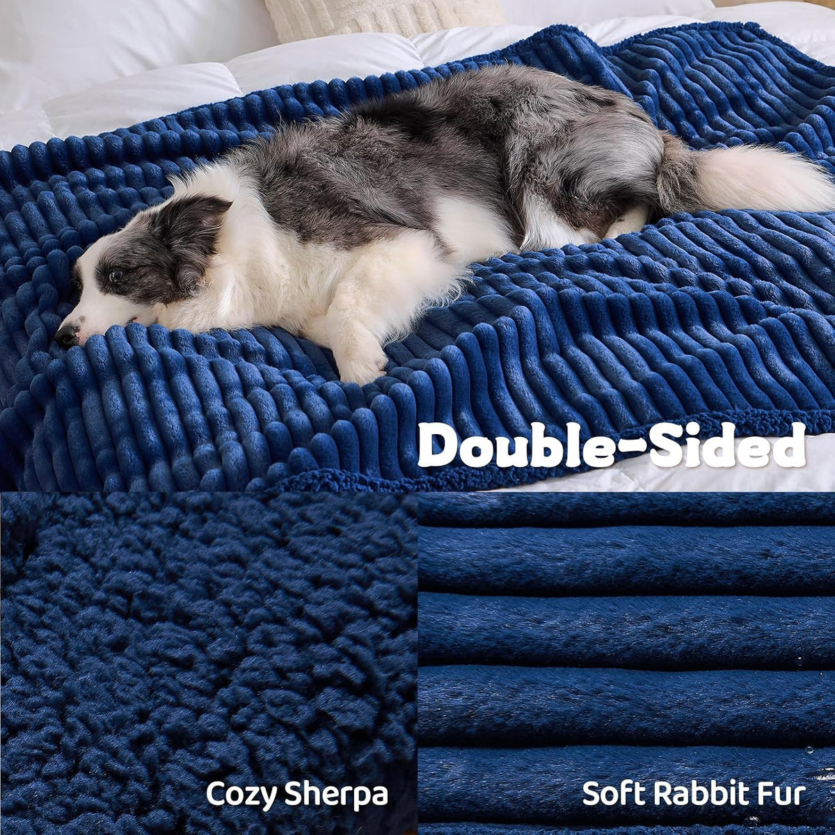Pet Blankets for Cats, Waterproof Cat Blanket Washable - Night Blue / 30"x40" - image 3