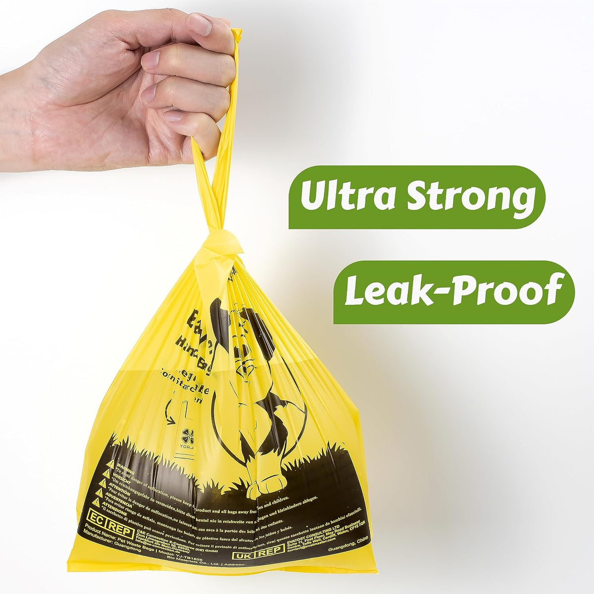 Tie Handles Dog Poo Bags, 440 Pet Poop Bags - 1 Count (Pack of 440) / Green+Yellow - image 3