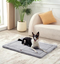 MADE 4 PETS Dog Crate Pad Bed for Medium Large Dogs, Washable & Reversible, Anti-Slip Kennel Mat for Cozy Sleeping, Soft Fluffy Dog Bed for Indoor & Outdoor Use, 35"x23", Gray