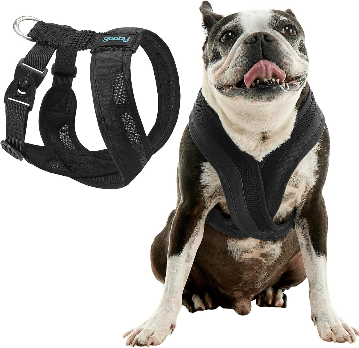 Gooby Comfort X One Dog Harness, Choke-Free - Small Chest (13.75-17") / Black
