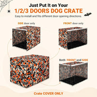 Explore Land Dog Crate Cover - Orange Dog Grid / 36.0"L x 23.0"W x 25.0"H - image 2