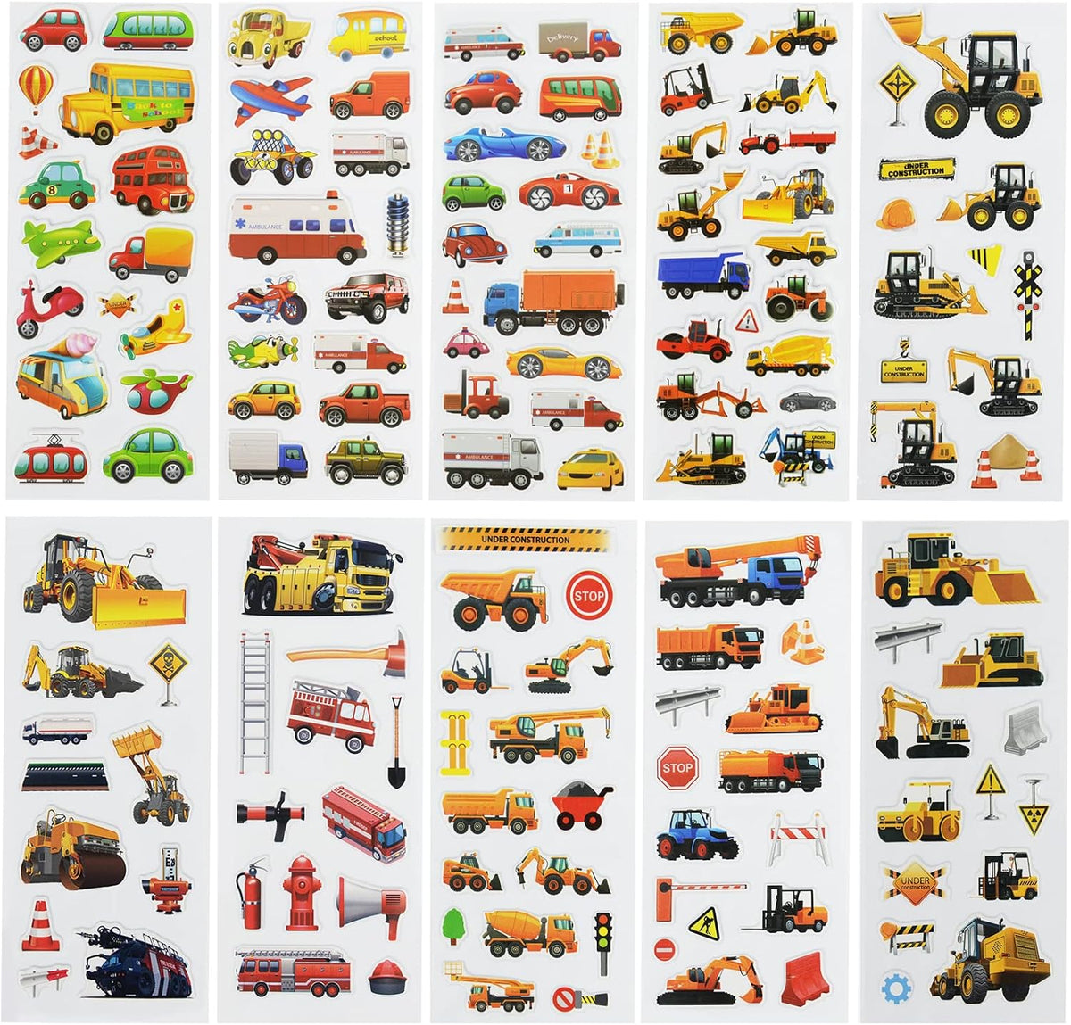 24 Sheets 3D Puffy Stickers for Toddlers Kids Boys Girls – Fun for Kids & Family - Transportation - image 2