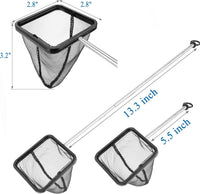 Aquarium Fish Net with Extendable Stainless Steel Long Handle Fine - SML 3PACK - image 2