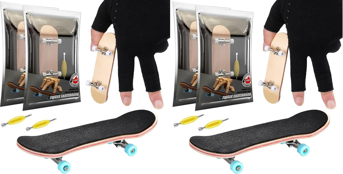 Charniol two mini wooden finger skateboards with wheels and screwdrivers - view 2