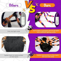 OurWarm Dog Halloween Costumes for Pets 64 LED Furry Giant Dog Spider Costume Funny Dogs Costumes for Medium Large Dogs Halloween Party Decor Puppy Pets Outfits Cosplay