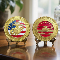 Lastikor 2 inch Marine Corps 250th anniversary coin in copper color - view 11