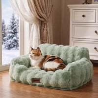 Orthopedic Cat Couch Bed for Indoor Cats - 24.0"L x 18.0"W x 10"Th / Sage Green - image 4
