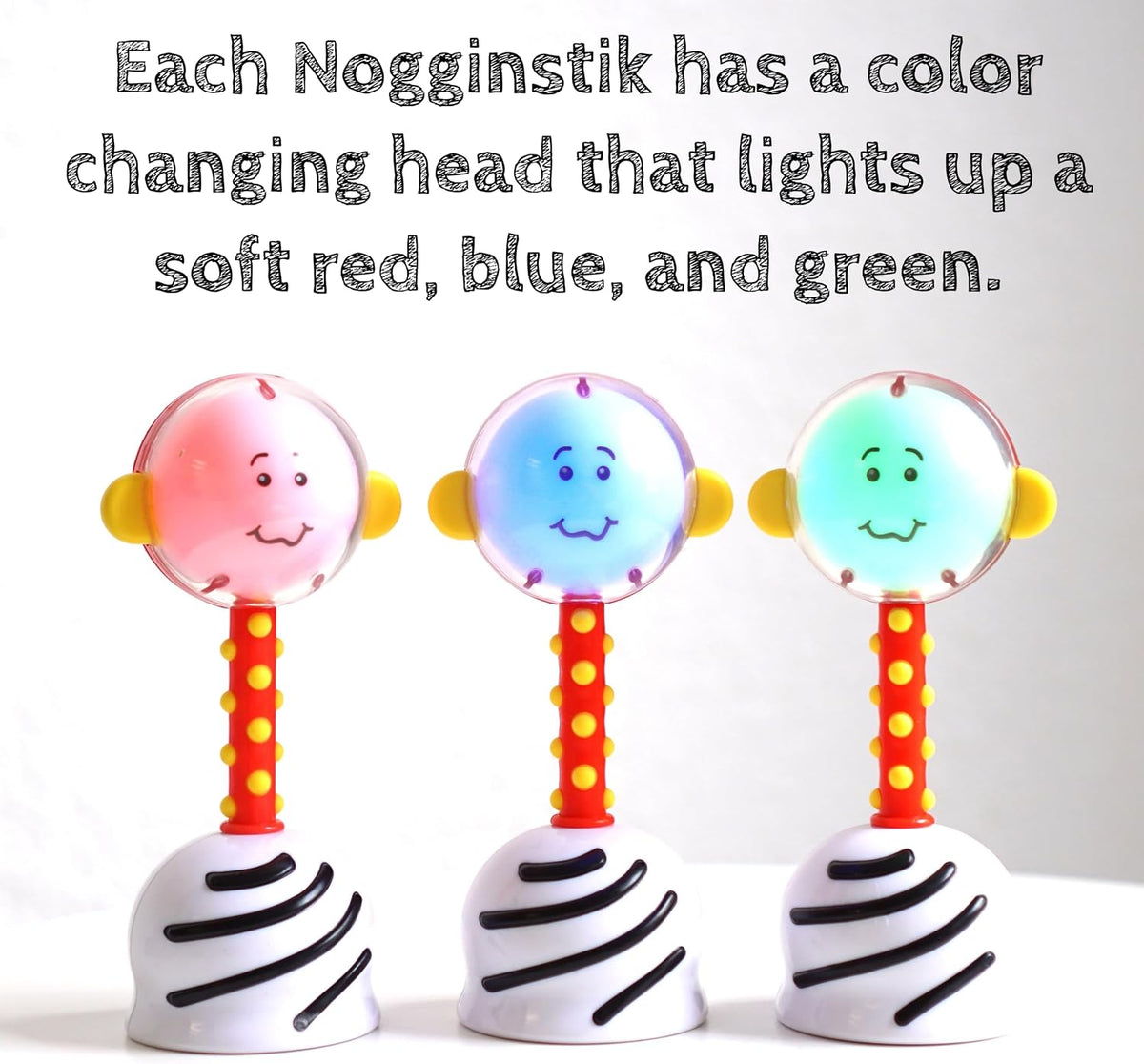SmartNoggin NogginStik light-up developmental baby rattle with mirror and textured handle - view 2
