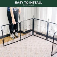 FXW Rollick Unleashed Dog Playpen for Indoor, Yard, RV Camping, 24 inch 8 Panels for Small and Puppy Dogs, Black│Patented