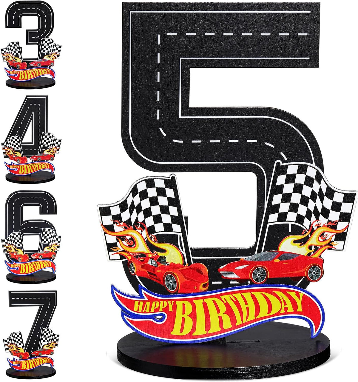 MiniInflat Race Car 5th Birthday Number Sign Centerpiece Race Car - 5th