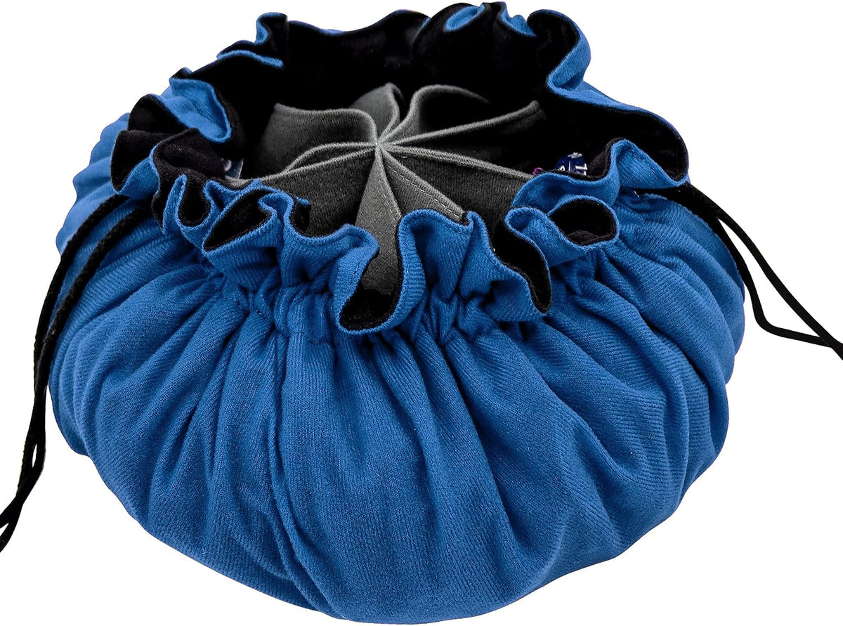 SIQUK Large Dice Bag with Pockets Big Capacity Dice Bag Drawstring - Dark Blue - image 3