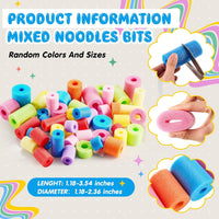 Frienda pool noodle bits, 50 colorful foam noodle pieces in assorted sizes - view 24