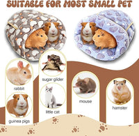 Wenqik 2 Pcs Guinea Pig Bed Cuddle Warm Hideout Small Animal Sack Cozy House Bedding Sleeping Cushion Portable Pet Carrier Cage Nest for Rabbit Hamster Rat(Gray, Pink,Heart)