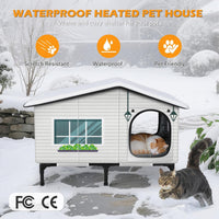Heated Outdoor Cat House Weatherproof - 20 x 17 x 19.9 - image 4