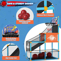 Arcade Basketball Game Set Boy Toys Indoor Outdoor Kids Basketball - Light Blue - image 4