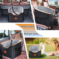 Dog Car Seat for Small Dogs, Memory Foam Booster Dog Seat for Dogs up to 35 lbs, Elevated Pet Car Seat, Travel Safety Pet Seat with Washable Removable Cover, Storage Pockets (Red)
