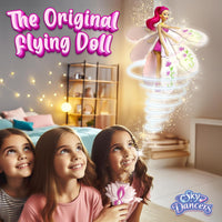Sky Dancers Flying Doll, Pull-String Toy, No Batteries - Fuchsia - image 2