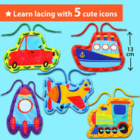 KRAFUN Princess, Unicorn & Mermaid Lacing Cards Age 3+ - Transport - Standard - image 3
