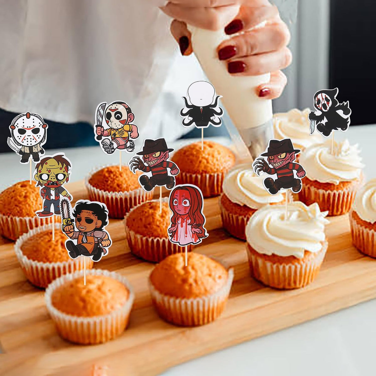 Rsstarxi 24 Pack Ghost Baby Boo Cupcake Toppers Glitter Spooky Little - Design 17 - image 4