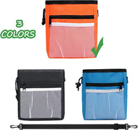 Dog Treat Pouch Pet Training Kit - Silicone Treat Bag Magnetic Closure, Puppy Training Clicker, Dog Whistle, Dog Water Bowls, Poop Bags & Holder, 4 Ways to Wear Walking Fanny Pack - Orange