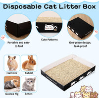 Amyhill 30 Pack Disposable Cat Litter Box Paper Pet Trays - Black - image 3