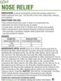 HomeoPet Feline Nose Relief, Safe and Natural Nasal and Sinus Supplement for Cats, 15 Milliliters