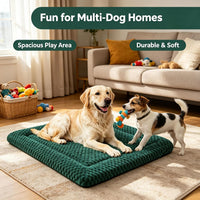 Dog Bed Mat, Reversible Crate Pad - 35"L*23"W*1.5"Th / Dark Green-1pc - image 2