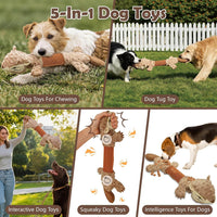 5 in 1 Squeaky Dog Toys for Tug of War - image 2