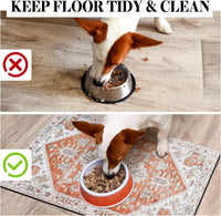 Dog Food Mats for Floors, Absorbent Dog Bowl Mat for Food and Water Dispenser Mat, Quick Dry Cat - Orange / 30"L x 17"W - image 3