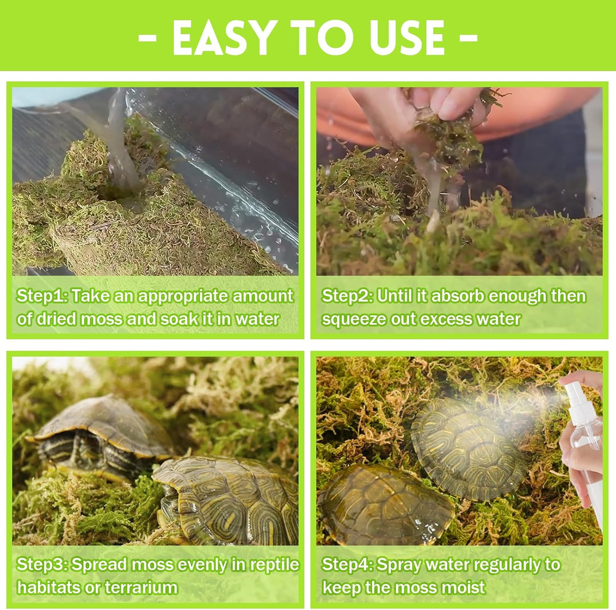 8 OZ Natural Sphagnum Moss for Reptiles - 30QT(1.3lb) - image 4