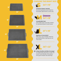 Cat Litter Mat Compact Size 23.6"x14.6" for Small Spaces - Gray / 30" x 22" (1 Pack) - image 2