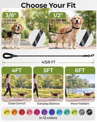 Taglory Rope Dog Leash for Medium Large Dogs - 1/2" x 4 FT (20~120 lbs.) / Blue - image 3