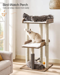 43.7" Modern Cat Tree for Large Cats, Quick One‑Person Assembly – Essentials for Cats - Gray / 23.6"L x 23.6"W x 43.7"H - image 2