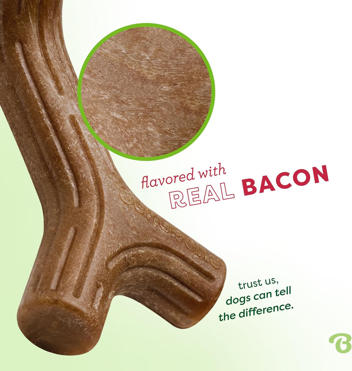 Benebone Fishbone Durable Dog Chew Toy for Aggressive Chewers - REAL Bacon / Stick / Small - image 2