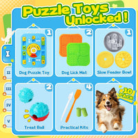 Forfon 9 Pack Dog Enrichment Toy Set with Puzzle Toy & Lick Mats – Essentials for Dogs - Expert Dog Puzzle Toys - image 2