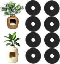 10-Pack 4.5" x 6.5" Carbon Filter Pads for Covered Cat Litter Boxes - Circular Filters