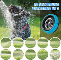 Dog Wash Hose Attachment, 10-in-1 Spray Mode Pet Shower Soap Sprayer with Grooming Comb Rubber Brush, Hose Nozzle with 100cc Soap Dispenser, for Watering, Car Wash, Dog and Horse Showering (Blue)