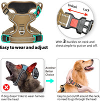 Timos Dog Harness, No Pull Large Sized with 3 Buckles - Large / Lock Khaki - image 2