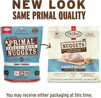 Primal Freeze Dried Raw Cat Food Nuggets Rabbit, Complete & Balanced Meal or Topper, Premium, Healthy, Grain Free, High Protein Raw Cat Food with Probiotics (14 oz)