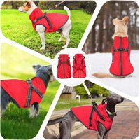 Dog Raincoat Waterproof Dog Hoodie Reflective Dog Raincoat Hooded - S / Red - image 4